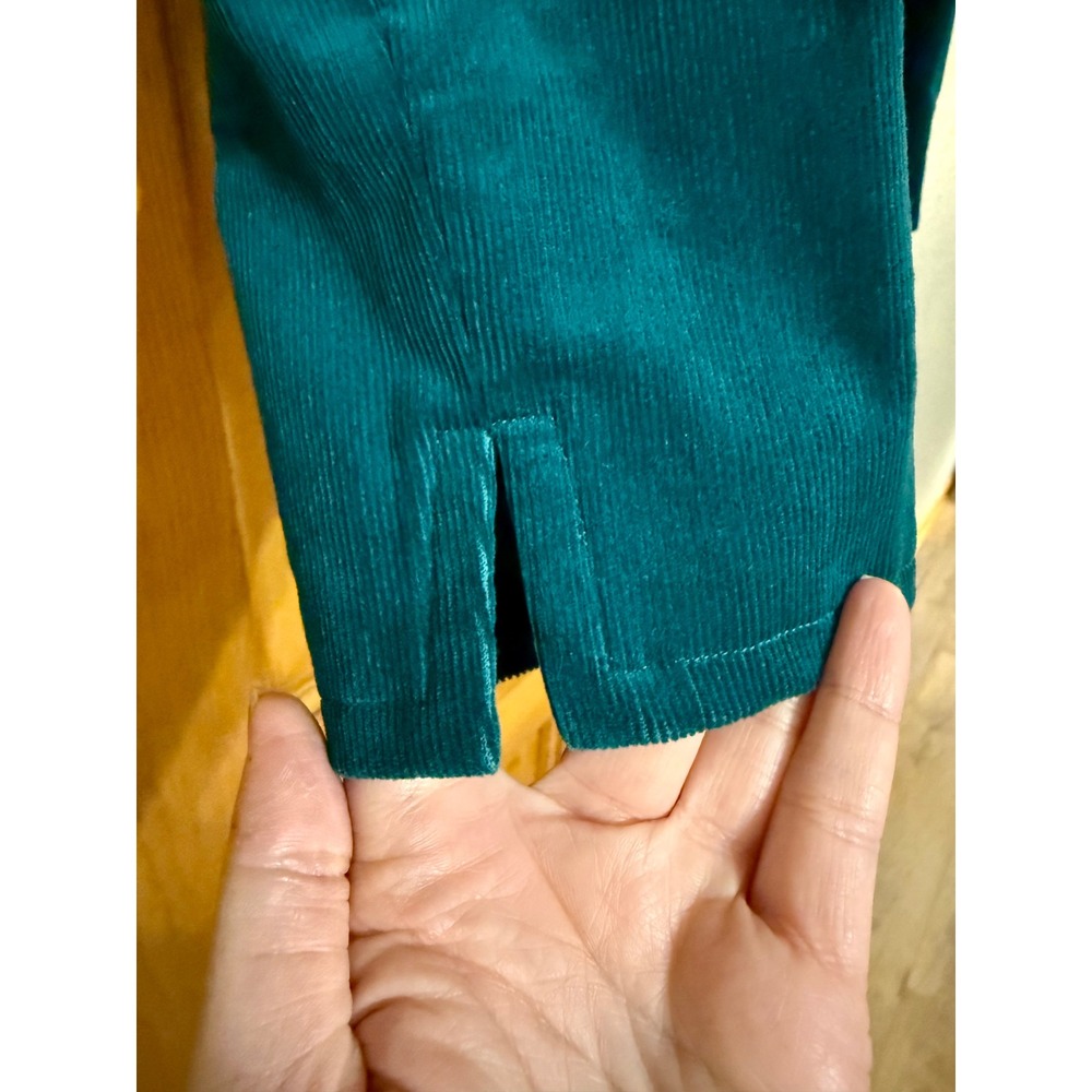 Talbots Petites 12P Teal Green Corduroy Jacket Blazer Fitted Career - Picture 3 of 7